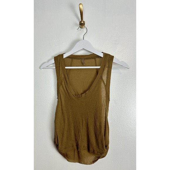 FREE PEOPLE Workout Coverup Tank in Olive Green Size X-Small - Picture 1 of 4